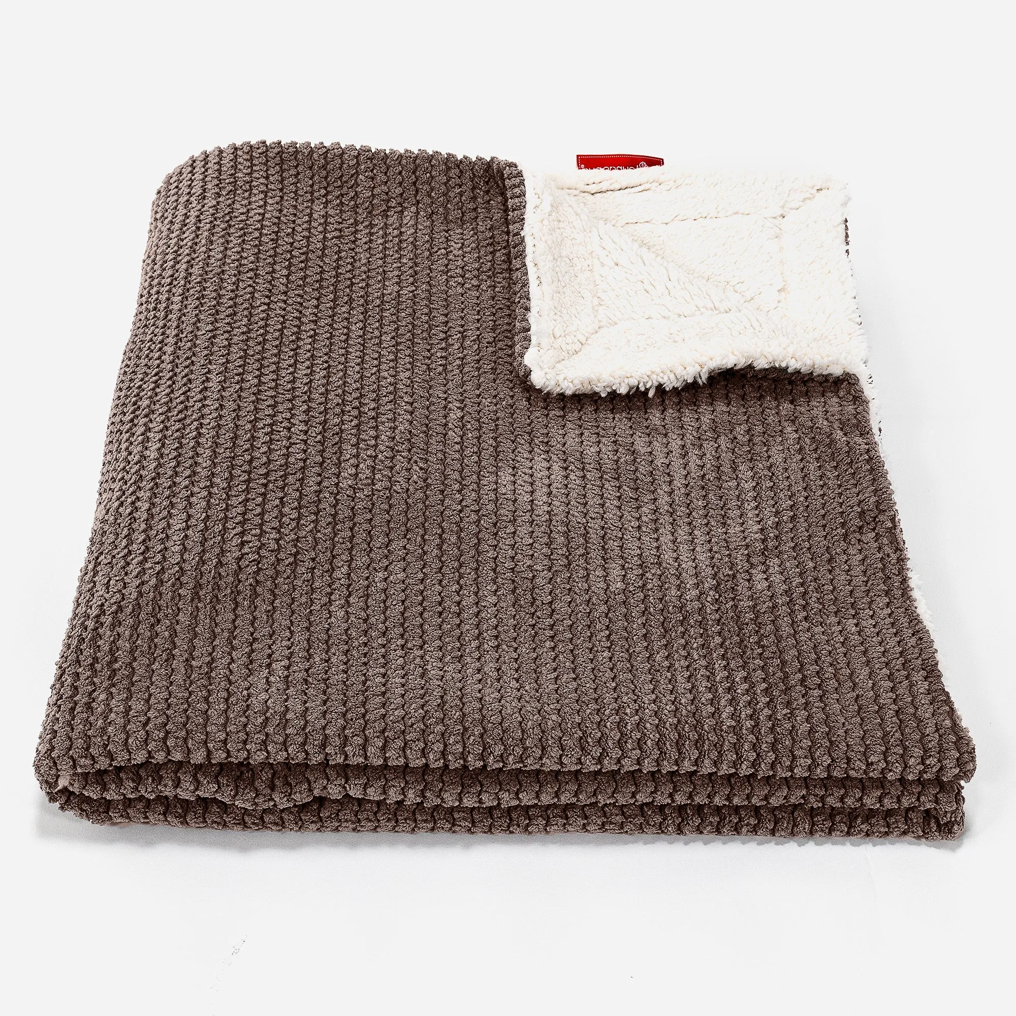 Sherpa Throw / Blanket - Pom Pom Chocolate Brown