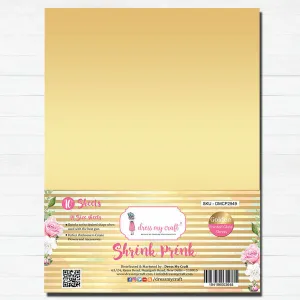 Shrink Prink - Golden Frosted Glass Sheet - Pack of 10 Sheets