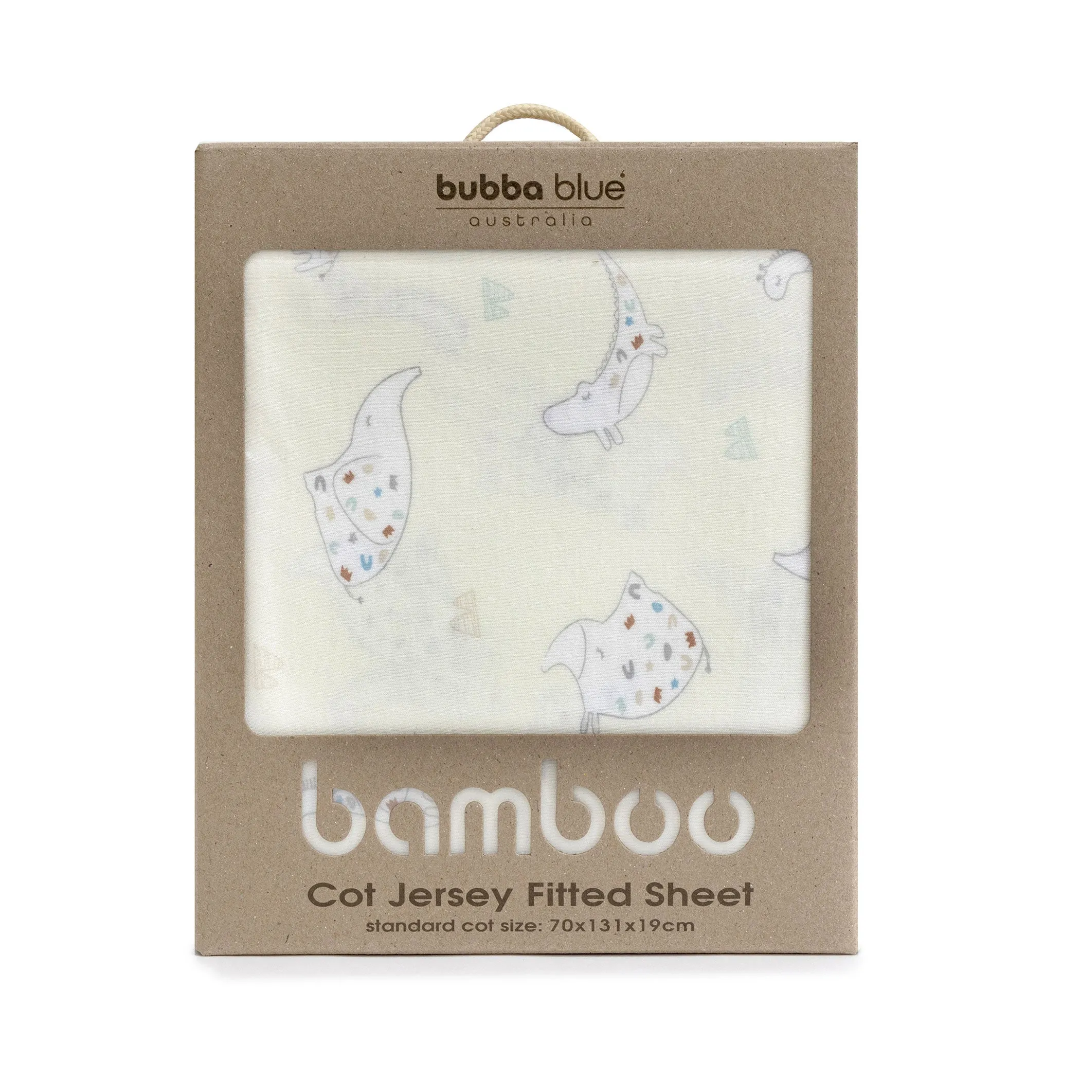 Sleepy Safari Bamboo Jersey Cot Fitted Sheet - Vanilla