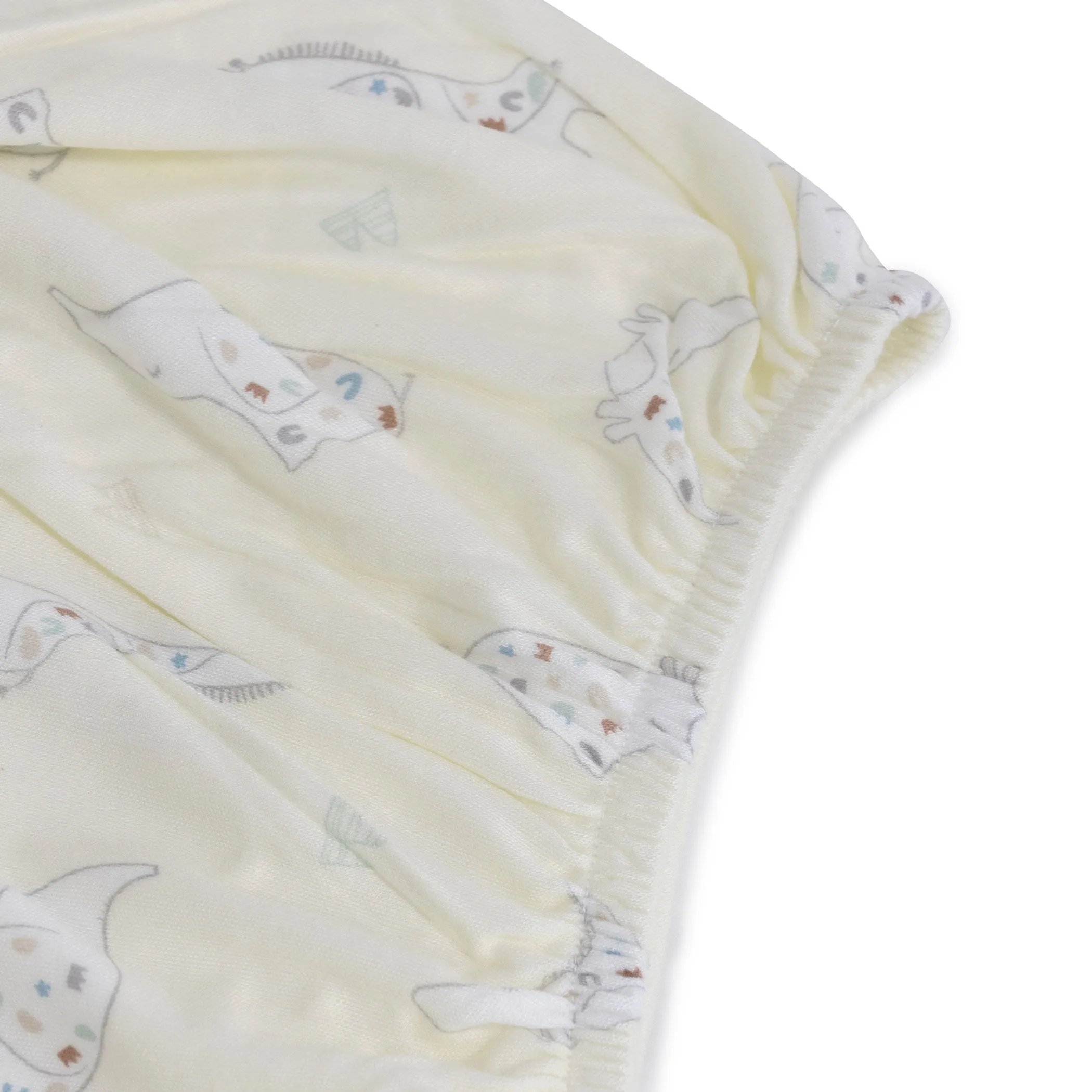 Sleepy Safari Bamboo Jersey Cot Fitted Sheet - Vanilla