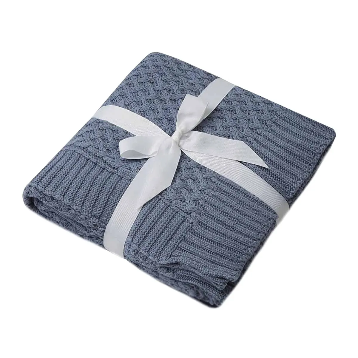 Snuggle Hunny Diamond Knit Organic Baby Blanket - River