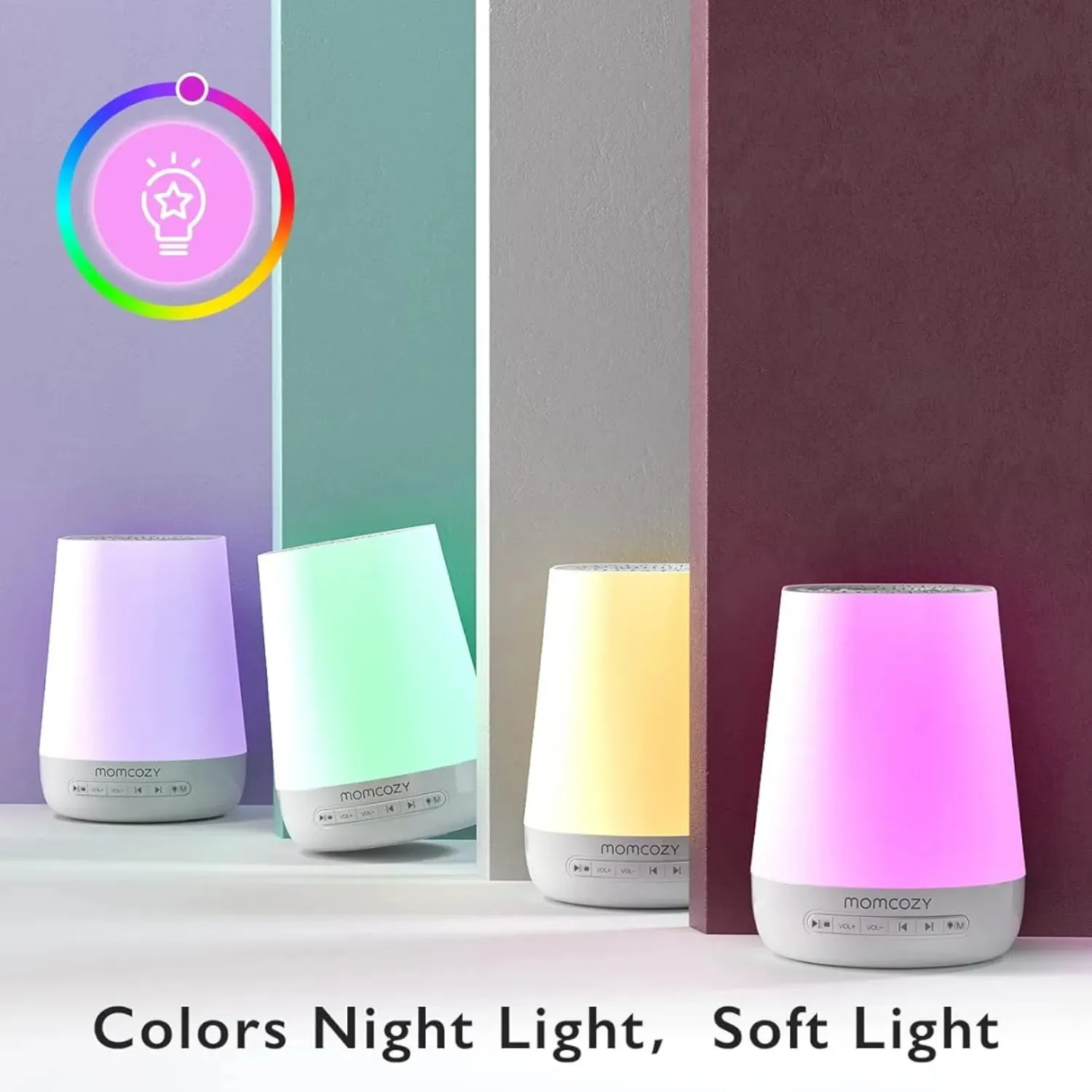 Sound Machine for Baby Sleeping with Night Light - White