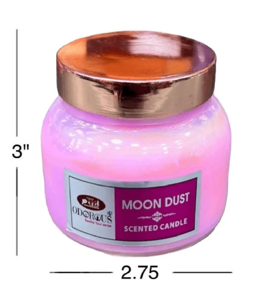 The Decor Affair 1 Pcs Handcrafted Glass Tealight Candle with Moon Dust Fragrance, Illuminating Your Space with Celestial Tranquility and Serene Ambiance