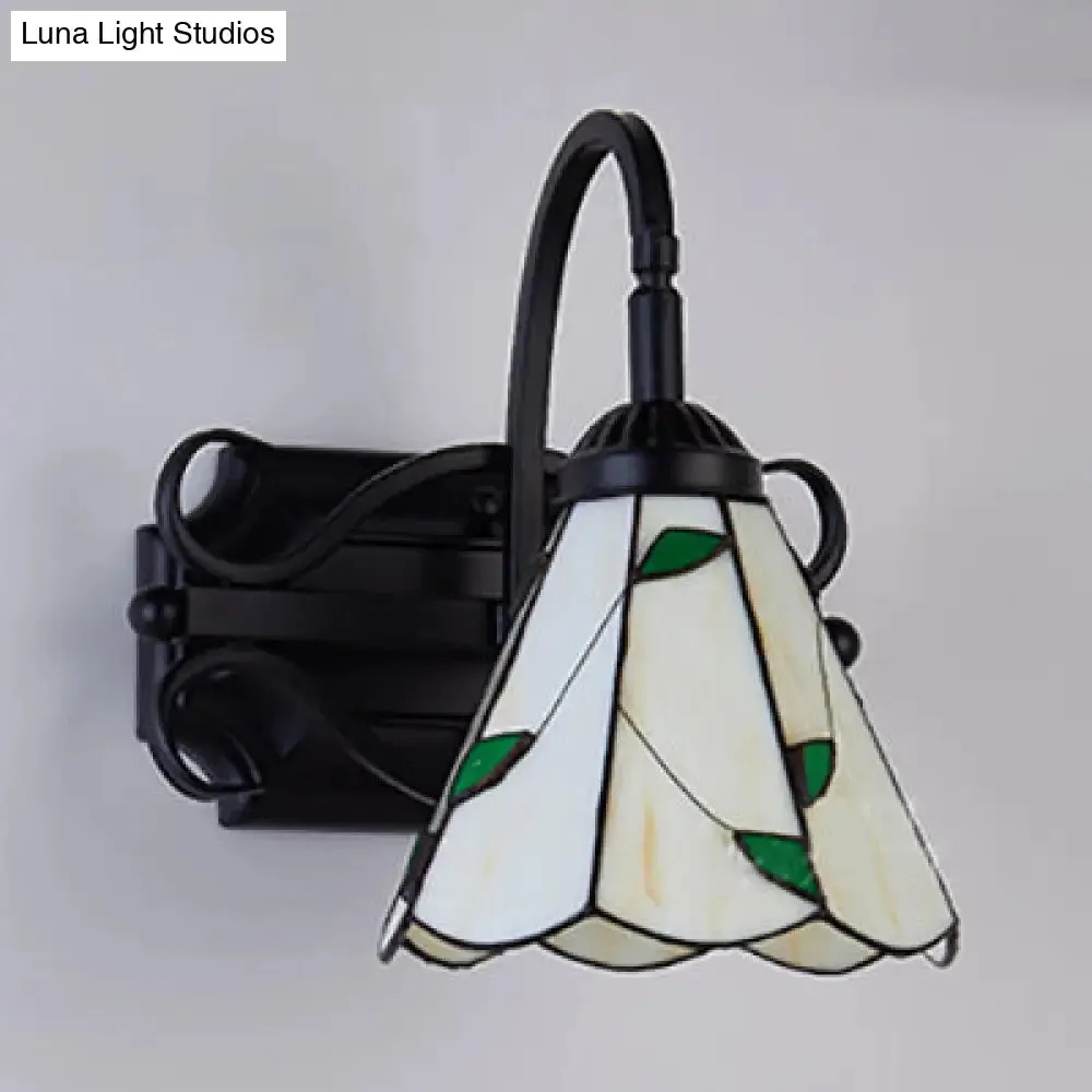 Tiffany Stained Glass Wall Sconce - 1 Light Colorful Fixture for Dining Room