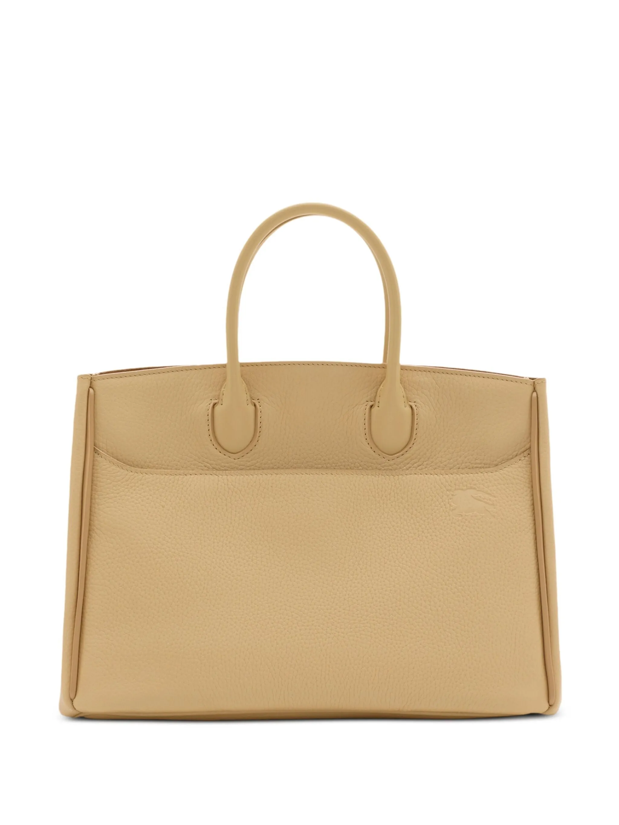 Unisex Beige Calf Leather Sand Bag