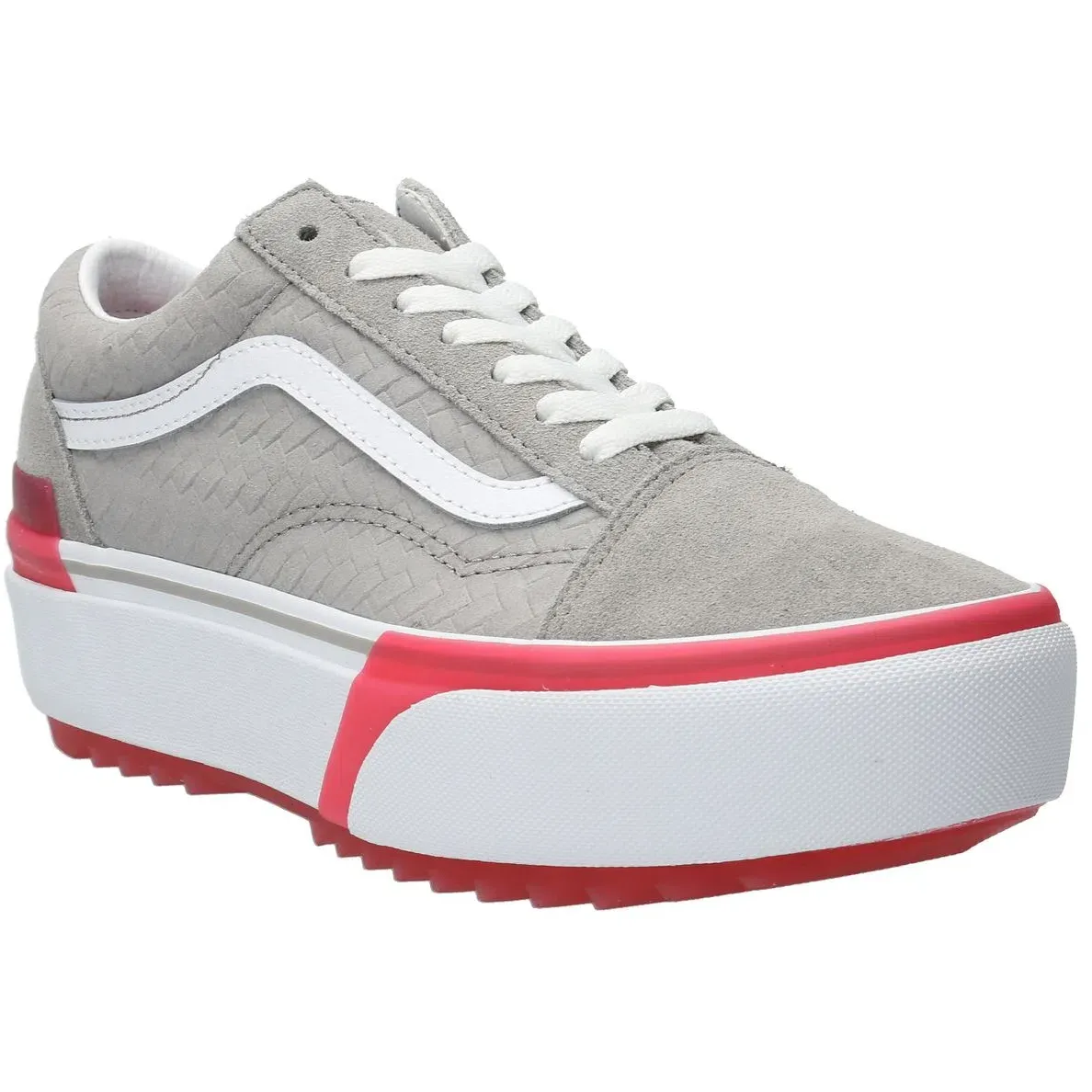 Vans Old Skool Stacked Suede Shoes - Grey / Pink