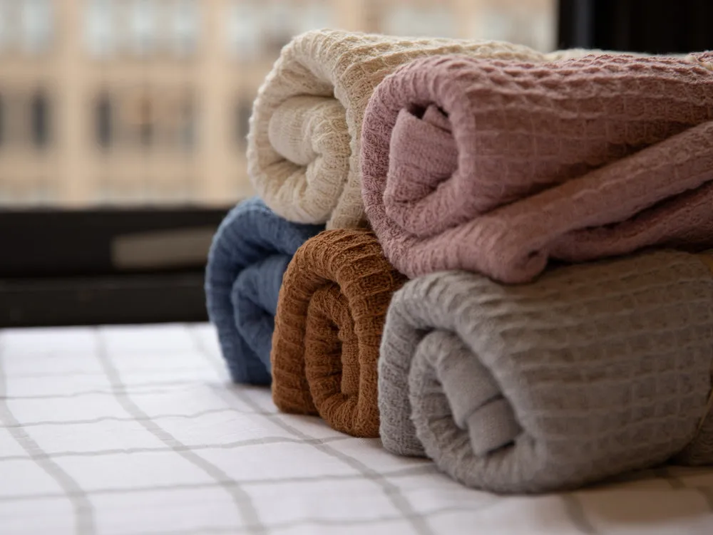 Waffle Blanket 100% Cotton (Almond)